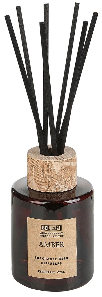 Conjunto de vela de cera de soja e difusor de fragrância âmbar DARK ELEGANCE Beliani