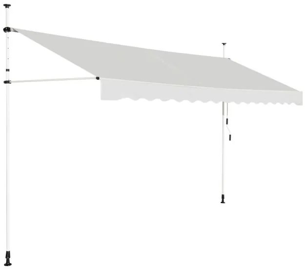 Toldo de grampo 400 cm de largura toldo de varanda sem perfuração resistente a UV altura ajustável marrom