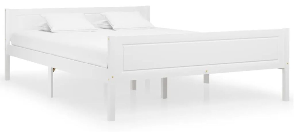 vidaXL Estrutura de cama 120x200 cm pinho maciço branco
