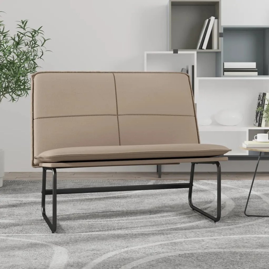 351341 vidaXL Banco 100x75x76 cm couro artificial cor cappuccino