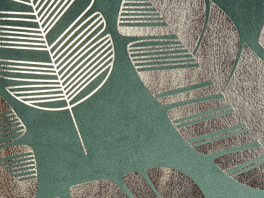 Conjunto de 2 almofadas decorativas veludo verde e dourado 45 x 45 cm SUNFLOWER Beliani