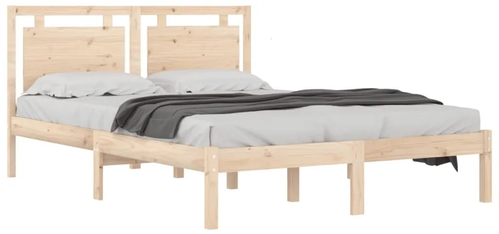 Estrutura de cama 140x190 cm madeira maciça