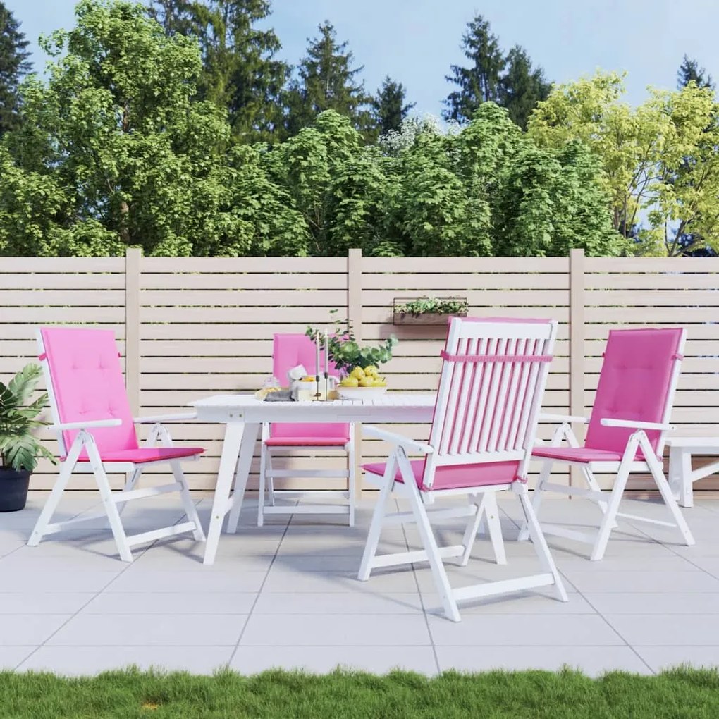 Almofadões cadeira de encosto alto 4 pcs tecido rosa
