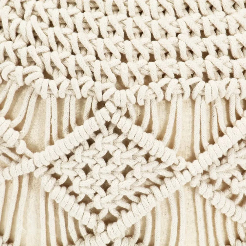 Pufe artesanal macramé 45x30 cm algodão