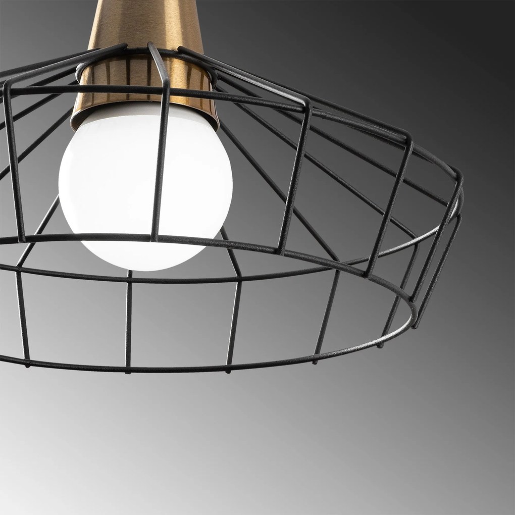 Candeeiro Suspenso Wire – Preto – 35 x 35 cm