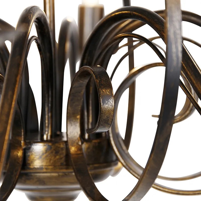 Candeeiro de candelabros clássico dourado antigo 8 luzes - Giuseppe Art Deco