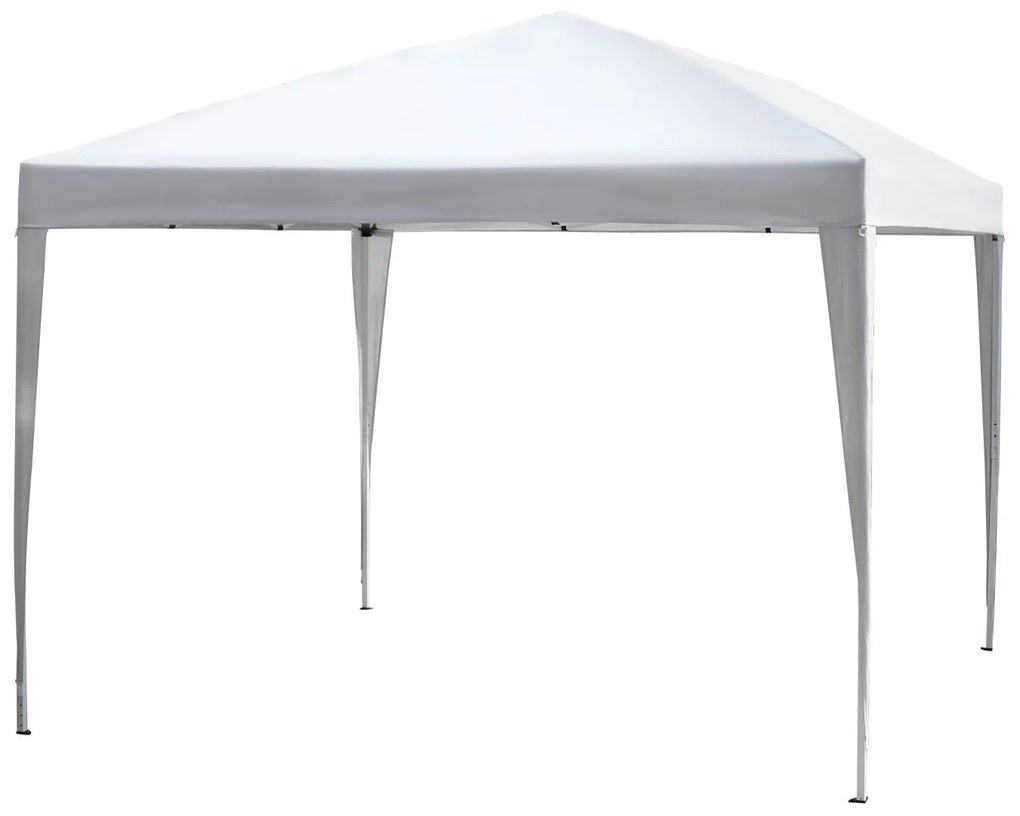 Outsunny Tenda Dobrável 3x3 m Tenda de Jardim com Bolsa de Transporte Altura Ajustável Anti-UV para Terraço Pátio e Exterior Branco Prateado | AOSOM Portugal