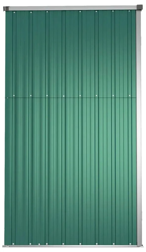 Abrigo ferramentas jardim 225x89x161cm aço galvanizado verde