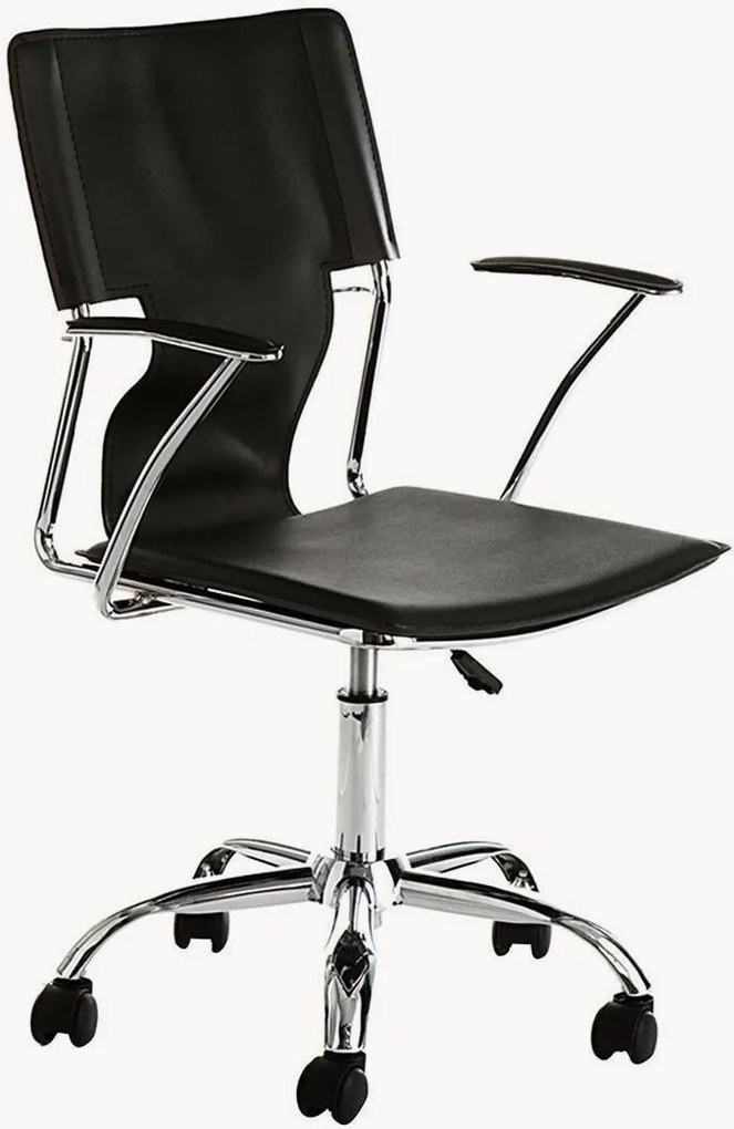 Cadeira de escritório em couro sintético regulável em altura Lynx
