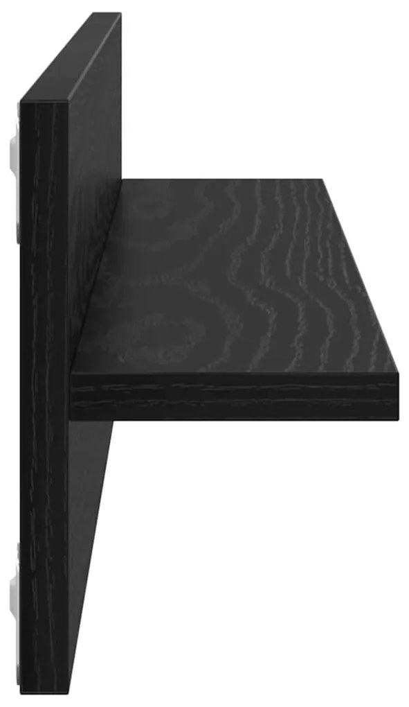 Prateleiras de Parede 2 pcs Carvalho Preto 80 x 11.5 x 18 cm