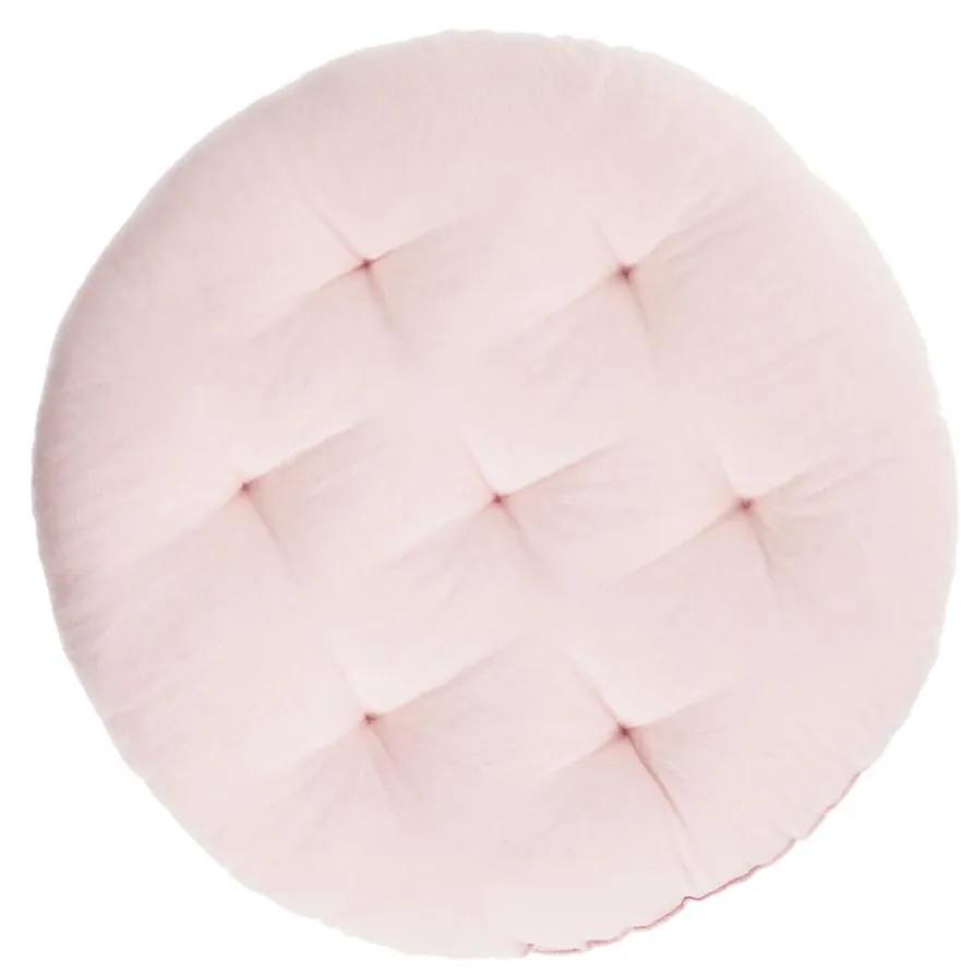 Kave Home - Almofada para chão Etelvina 100% algodão orgânico GOTS rosa Ø 35 cm
