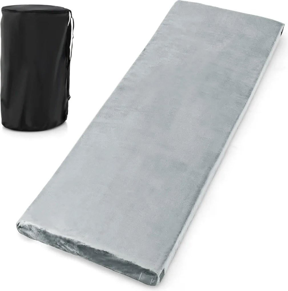 Colchão de campismo enrolável à prova de água Colchão de dormir exterior leve e portátil com saco 183 x 62,5 x 6,5 cm Cinzento