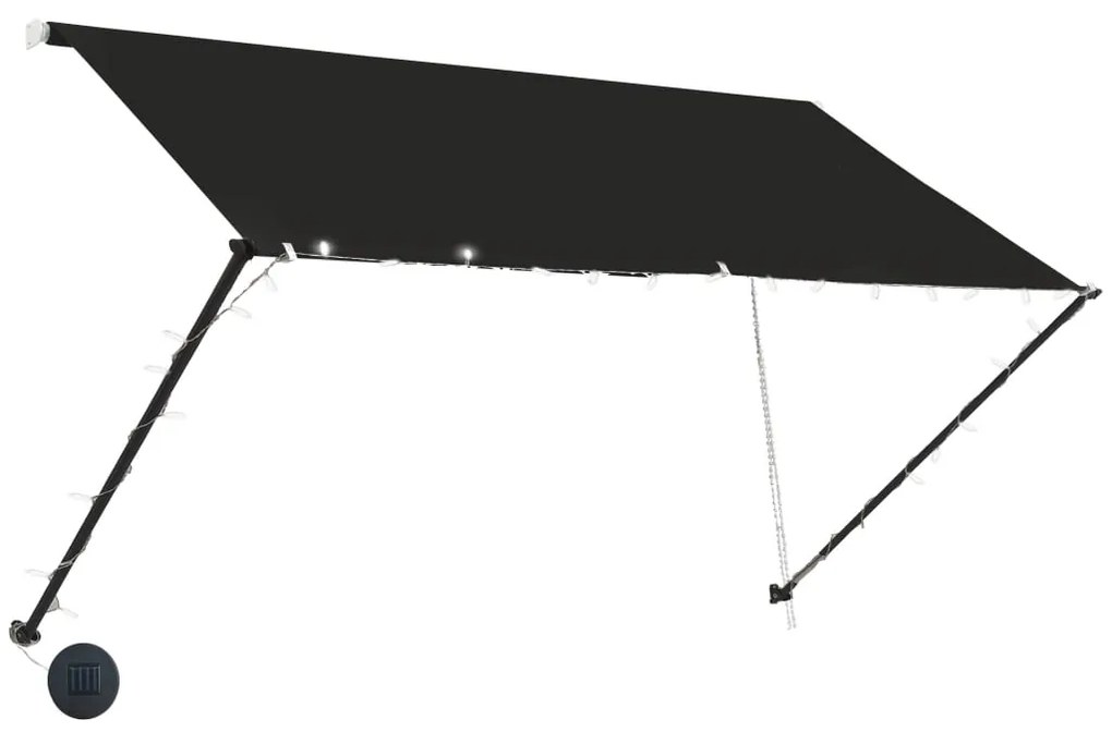 Toldo retrátil com LED 250x150 cm antracite