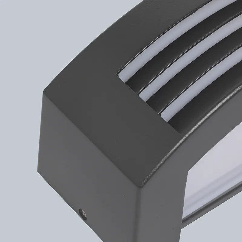 Candeeiro de parede inteligente antracite IP44 com Wi-Fi P45 - Hurricane 1