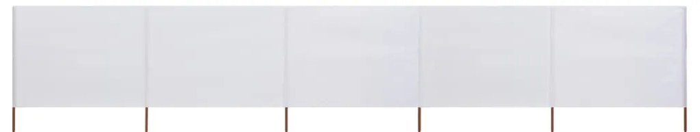 Para-vento com 5 painéis em tecido 600x80 cm cor areia branco