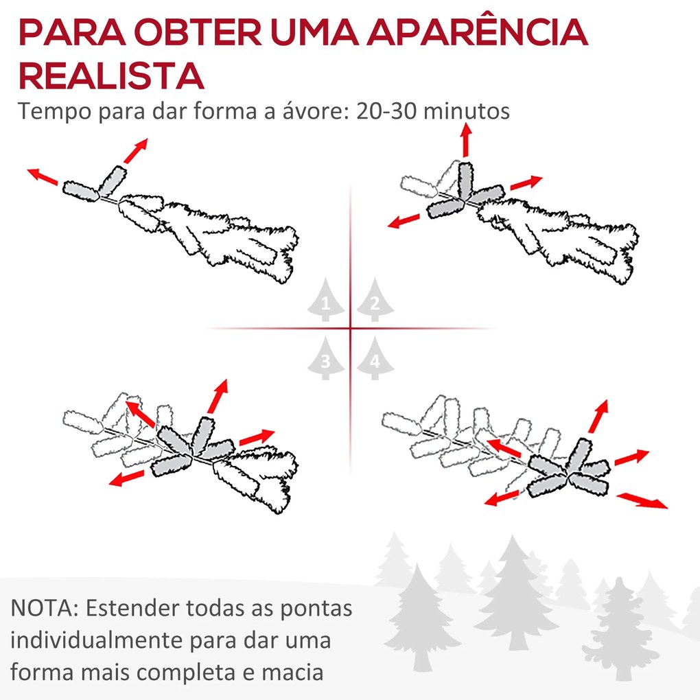 HOMCOM Conjunto de 2 Árvores de Natal Artificial 90cm com Vaso Ignífug