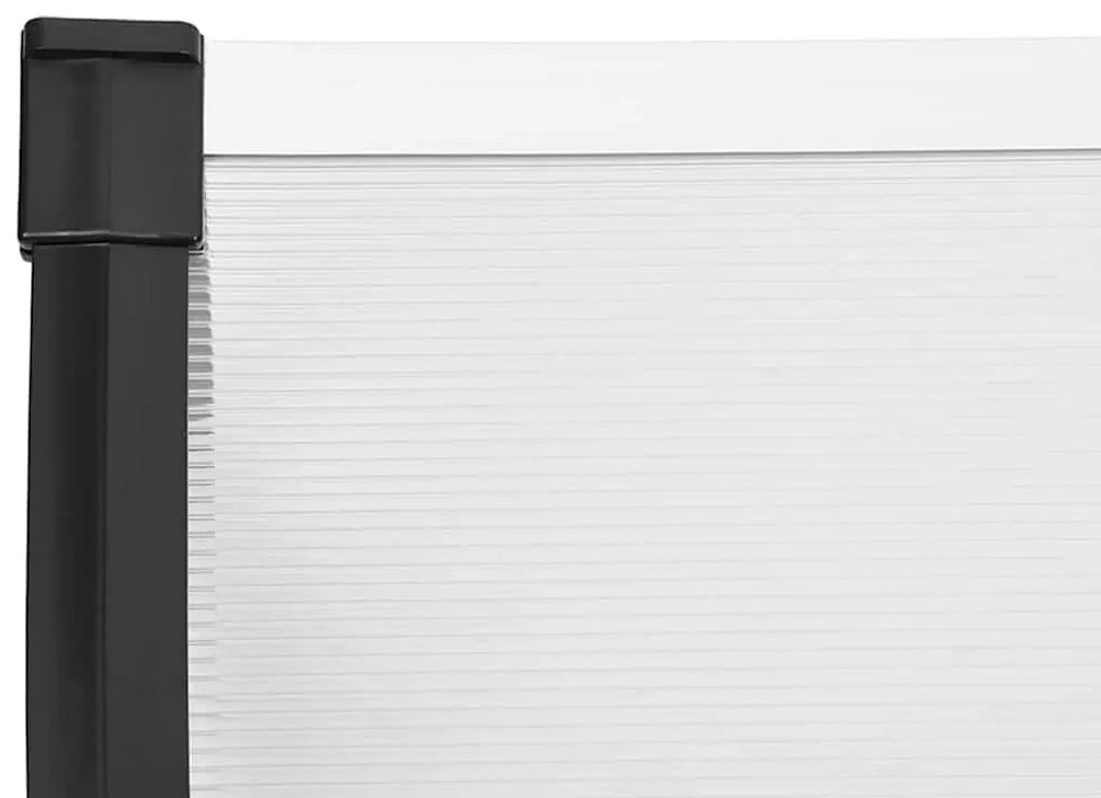 Toldo para porta 239x90 cm policarbonato preto/transparente