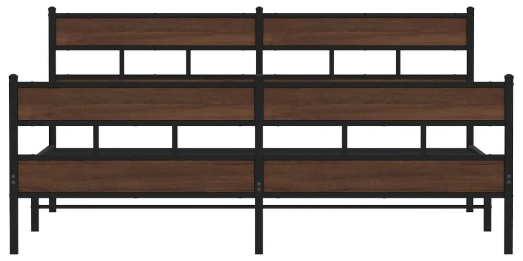 Estrutura cama sem colchão 180x200 cm metal carvalho castanho