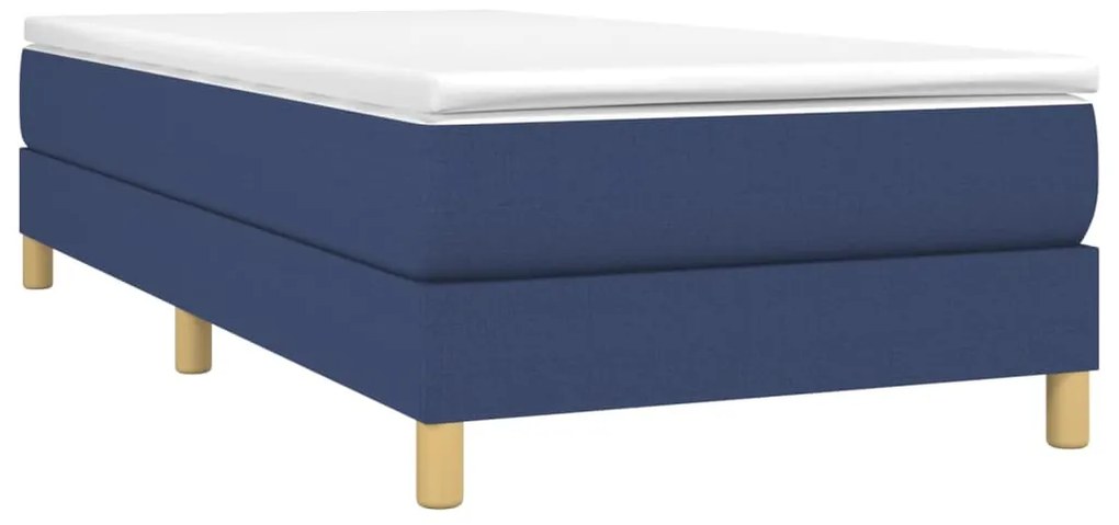Cama com molas/colchão 90x190 cm tecido azul