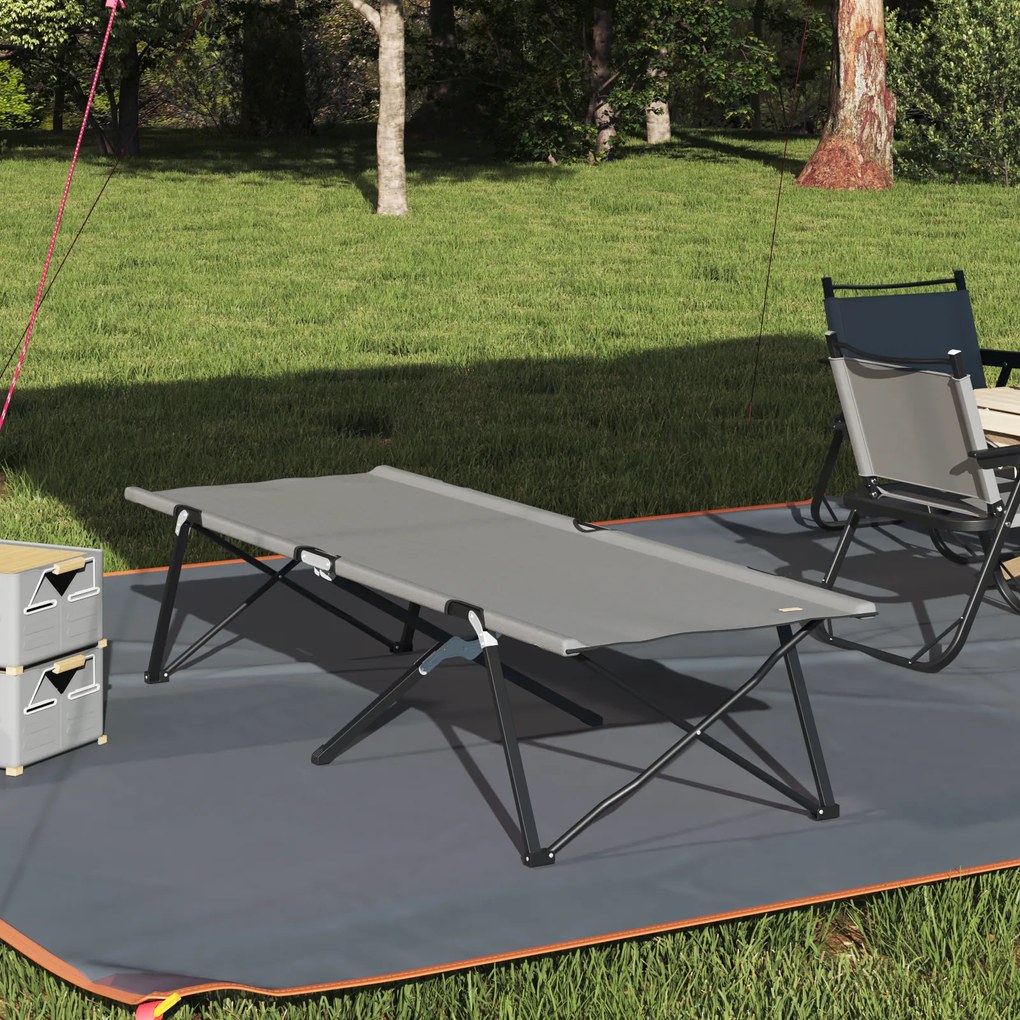 vidaXL Cama de Sol Dobrável com Bolsa Cinza Tecido Oxford 600D