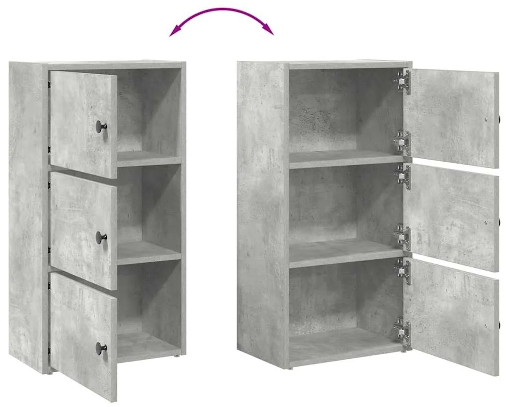 Estante 40x24x77 cm derivados de madeira cinzento cimento