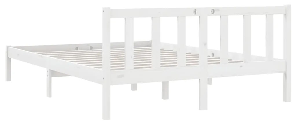 Estrutura de Cama Jane em Madeira de Pinho - 140x200 cm - Branco - Des