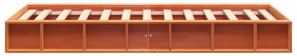 Cama sem colchão 90x200 cm pinho maciço castanho-mel
