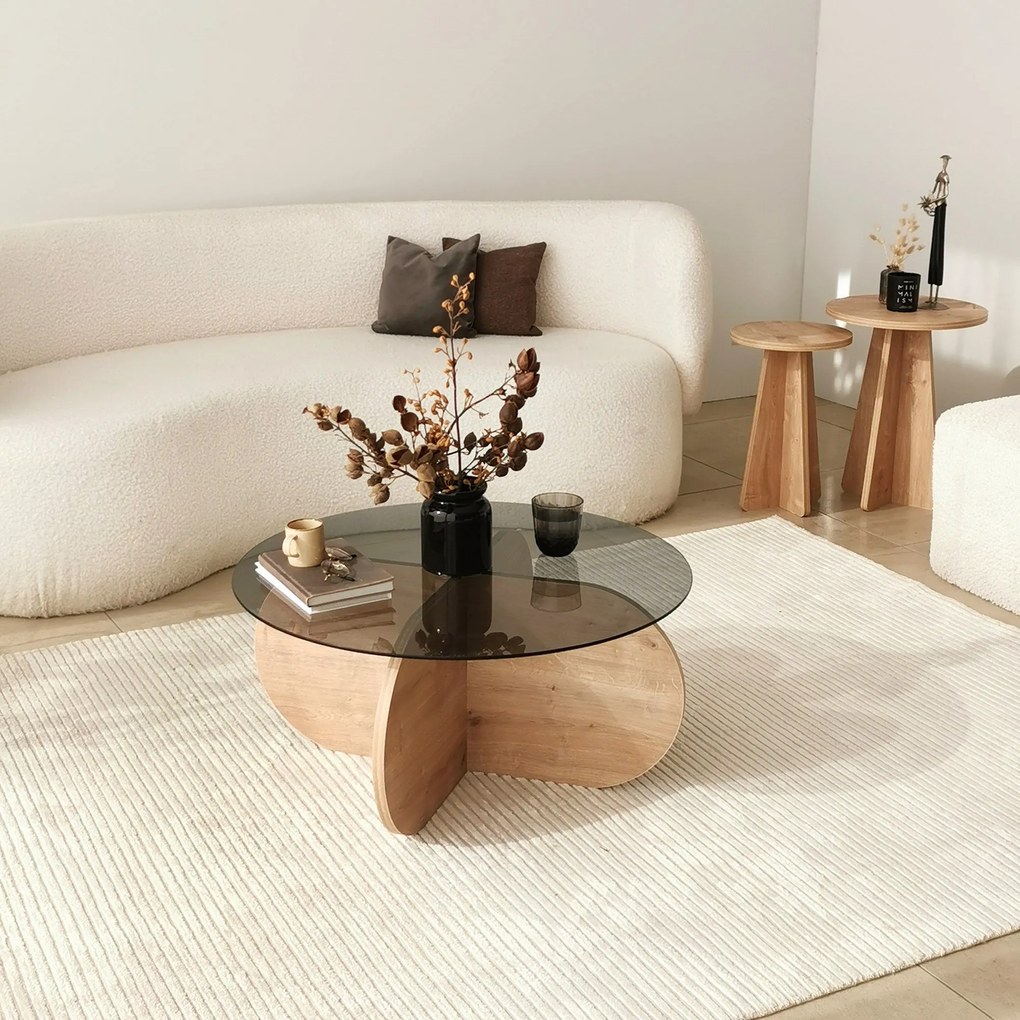 Mesa de Café Bubble – Carvalho Fumado – 75x35x75 cm