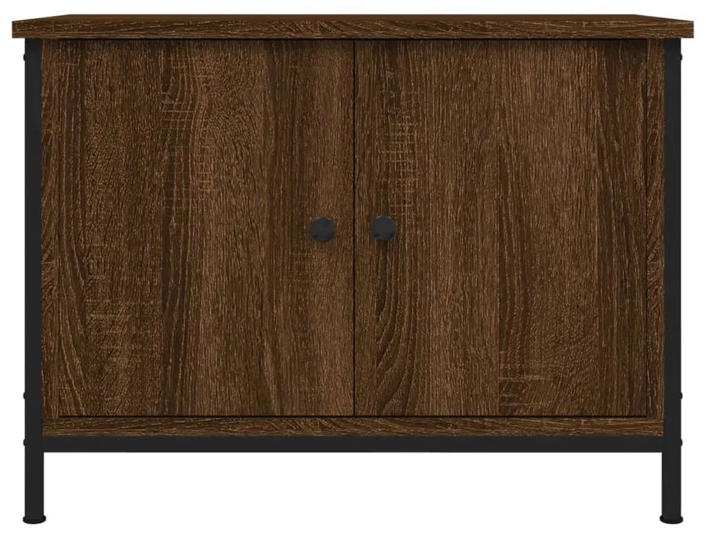 Móvel TV c/ portas 60x35x45 cm deriv. madeira carvalho castanho