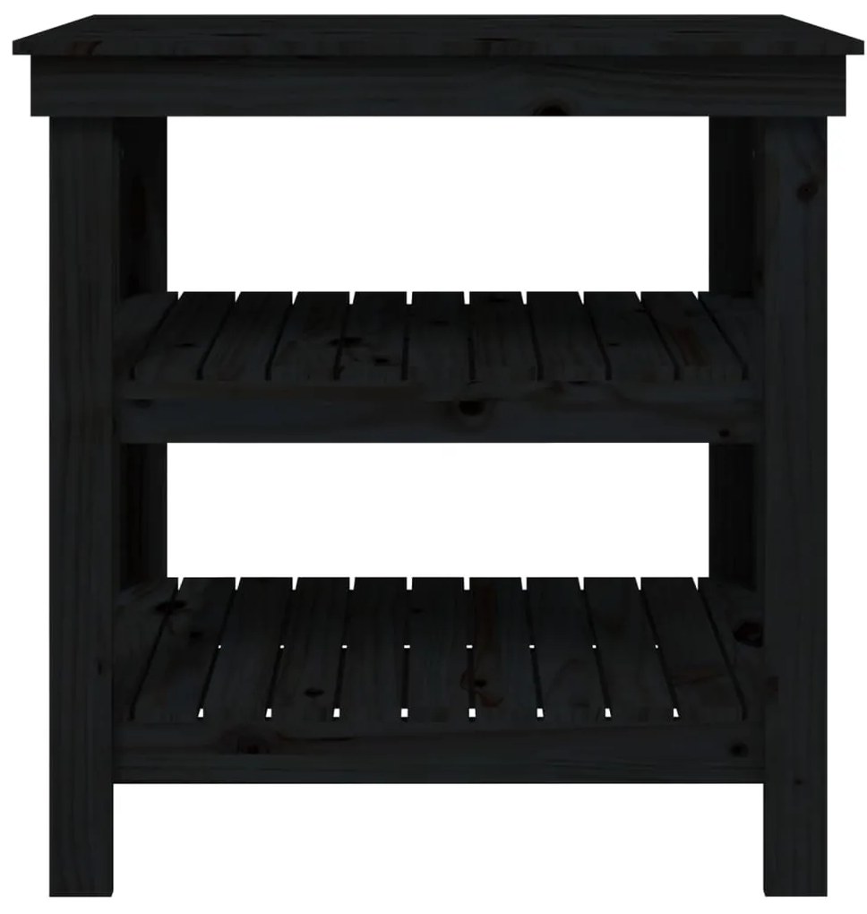 Bancada de trabalho 78,5x50x80 cm pinho maciço preto