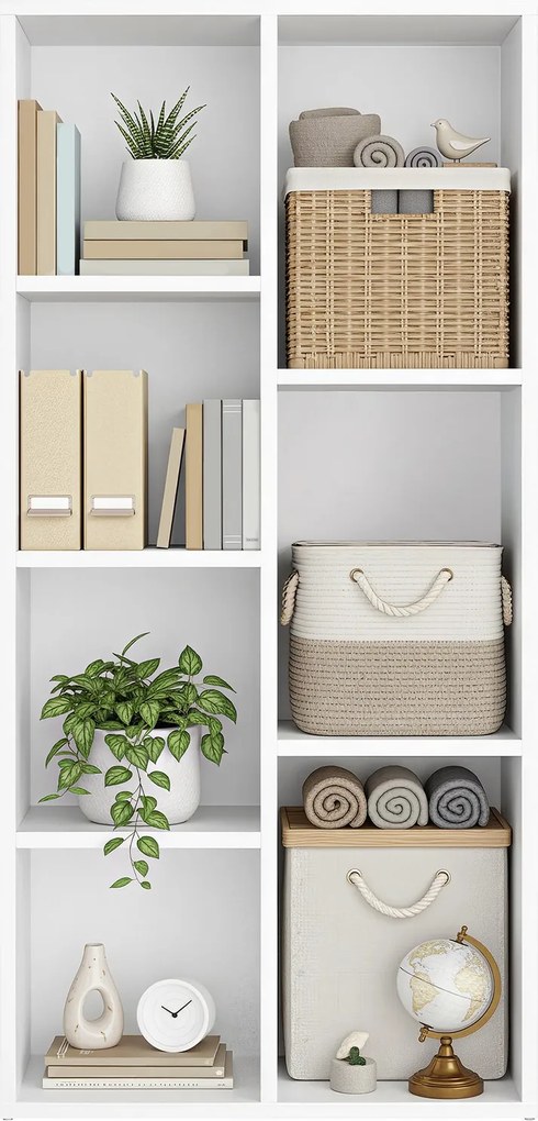 Estante com 7 compartimentos 24,5 x 50,5 x 106,5 cm branco