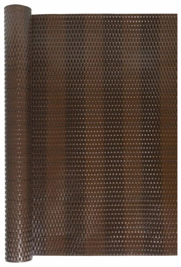 Tela de varanda 500x80 cm vime PE castanho e preto