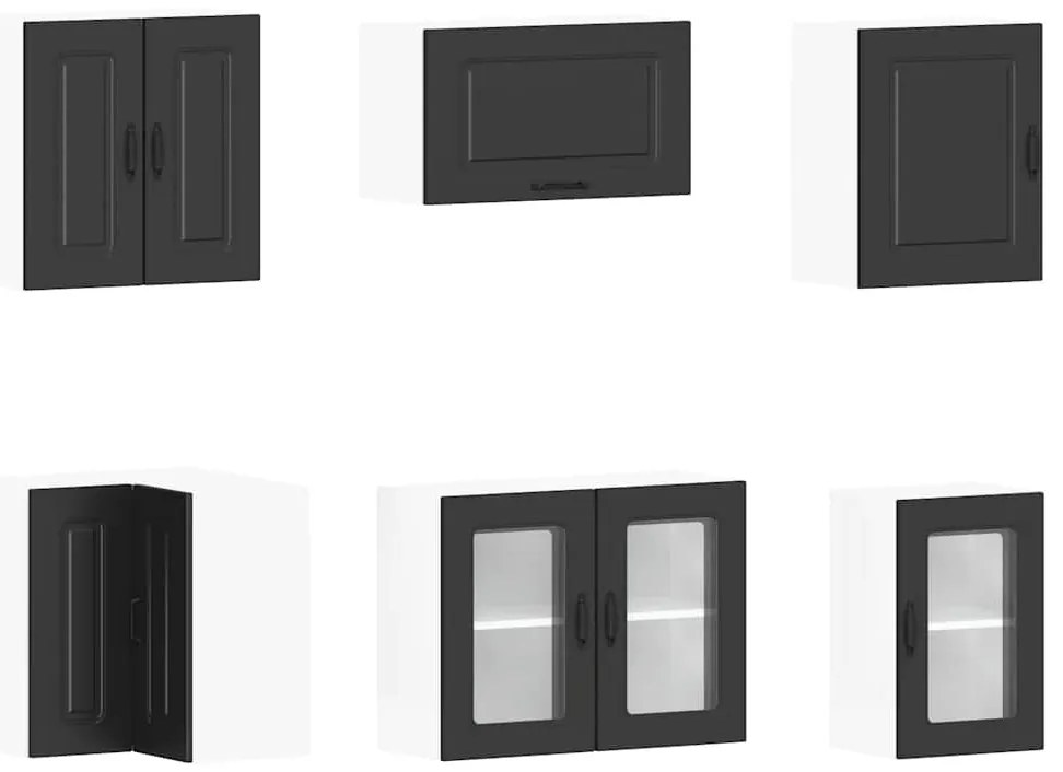 11 peças armário de cozinha conjunto Kalmar preto