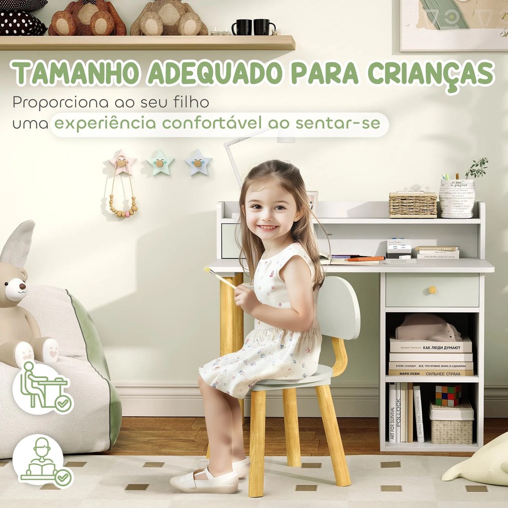 AIYAPLAY Conjunto de Secretária e Cadeira para Crianças acima de 3 Ano