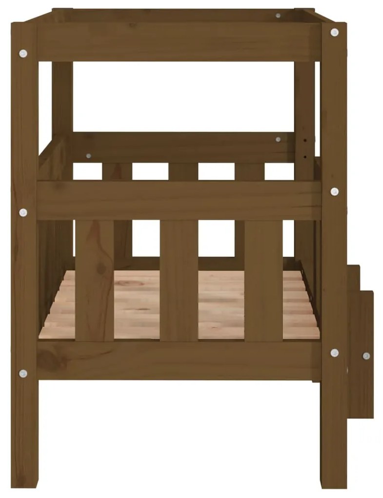 Cama para cães 65,5x43x70 cm pinho maciço castanho mel