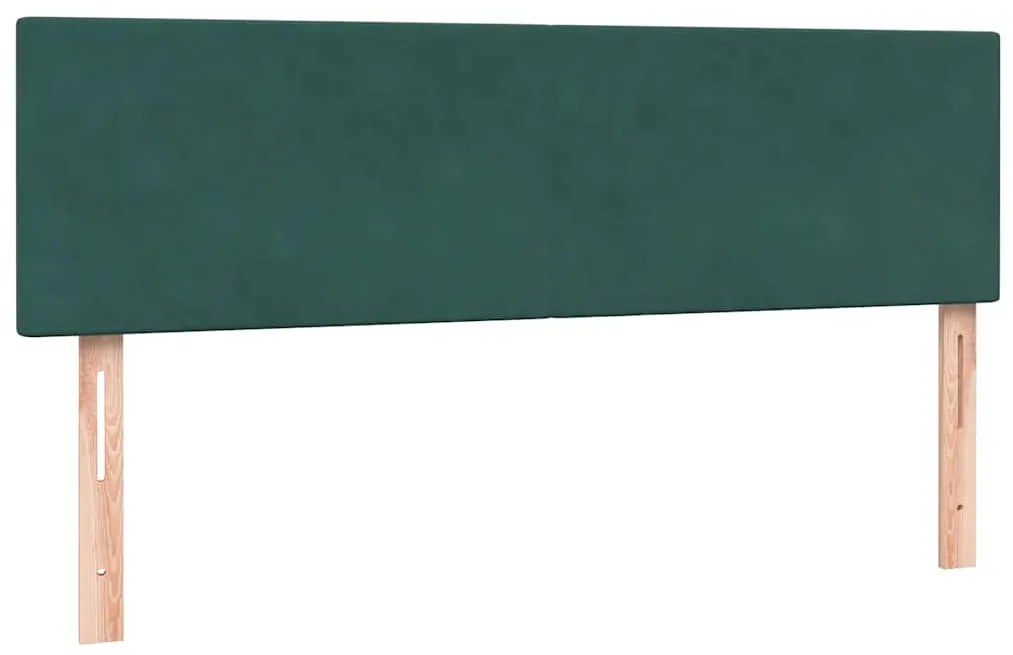Box Cama primavera com Colchão Verde Escuro 140x210 cm Veludo