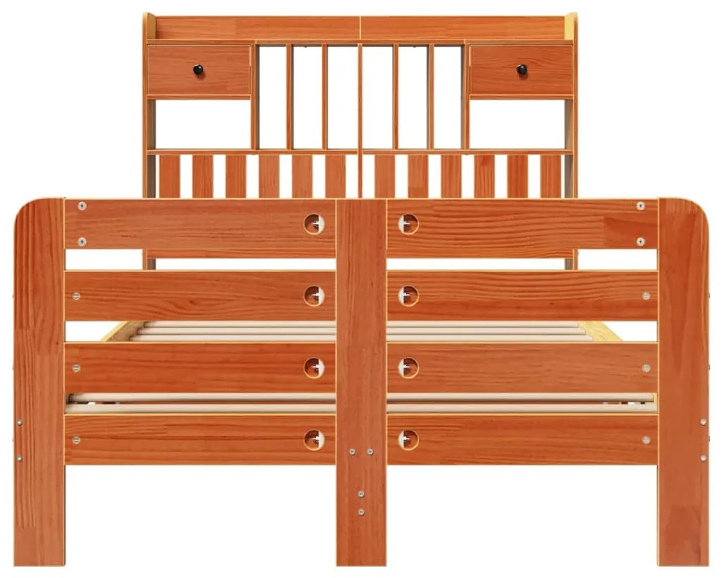 Cama com estante sem colchão 135x190 cm pinho maciço