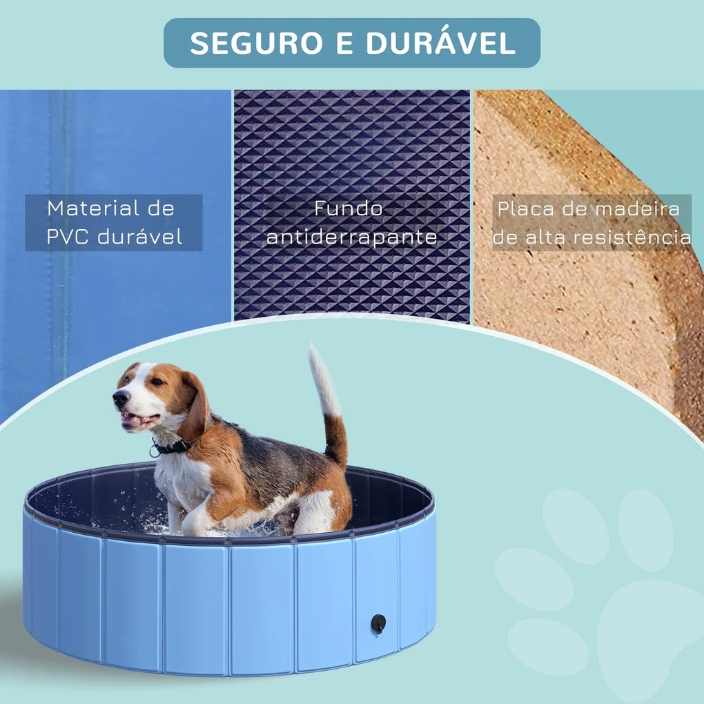 PawHut Piscina Dobrável para Cães Banheira para Animais de Estimação P