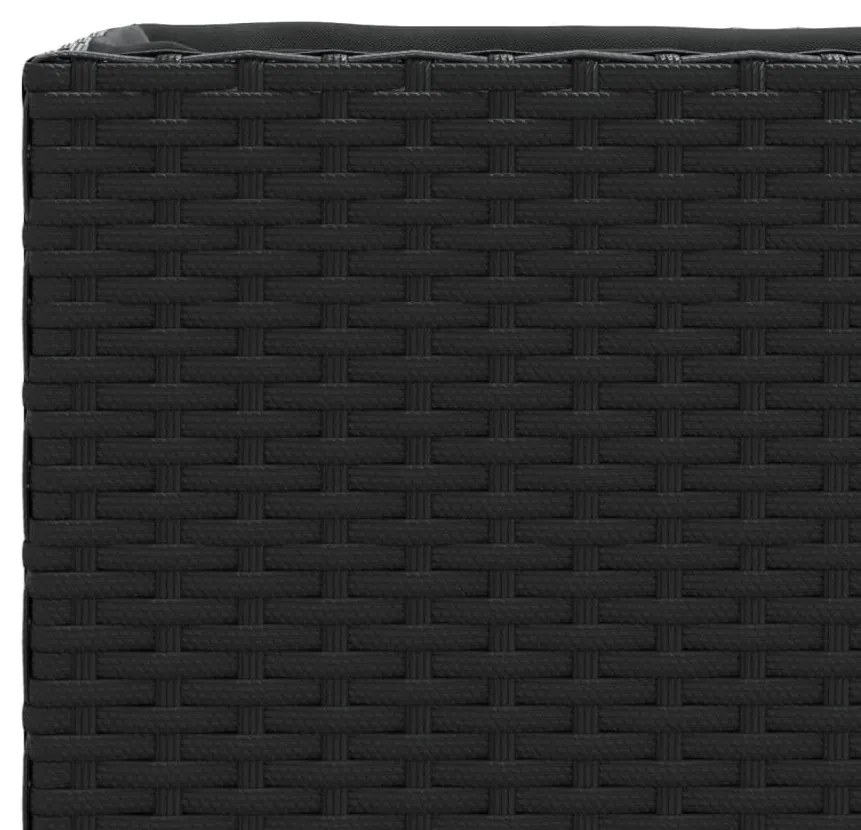 Vaso/floreira de jardim 2 pcs 36x30x32 cm vime PE preto