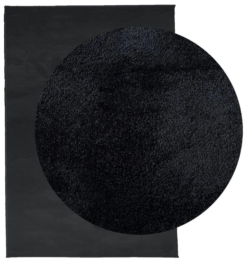 Tapete de pelo curto OVIEDO 120x170 cm preto