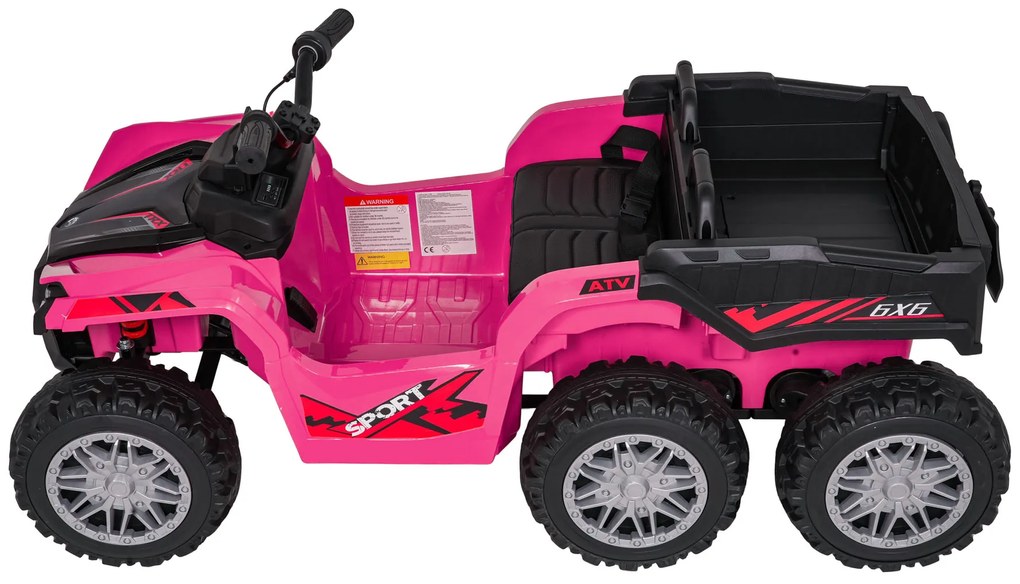 Moto 4 elétrica para crianças 12V 4x4 Sport TX ATV, Rodas Espuma EVA, assento couro ecológico Rosa