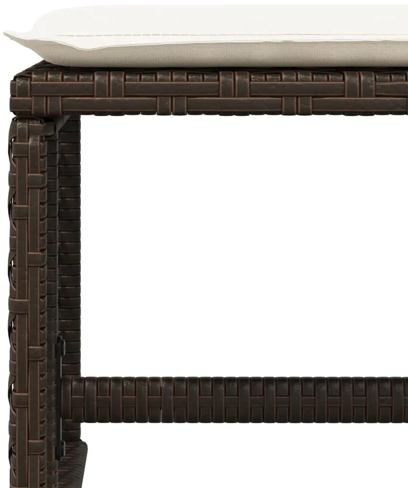 9 pcs conjunto jantar p/ jardim c/ almofadões vime PE castanho