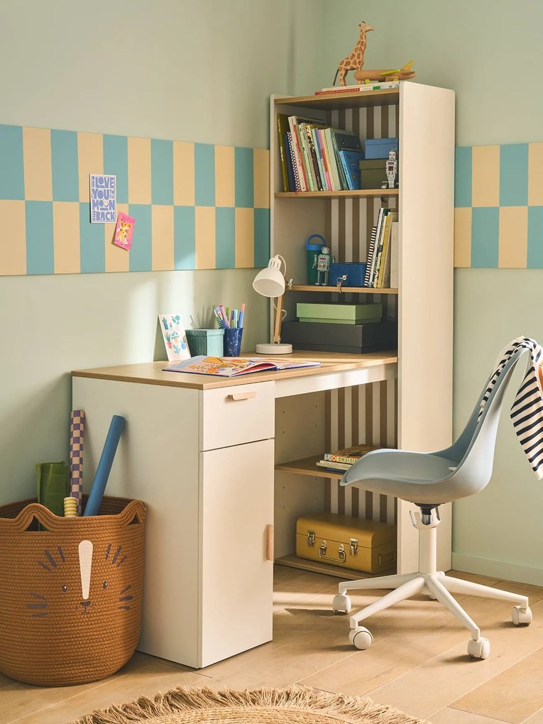 Secretária com biblioteca SOREN branco