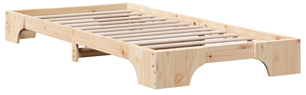 Estrutura de Cama Natural Madeira de Pinho 90 x 200 cm Durável