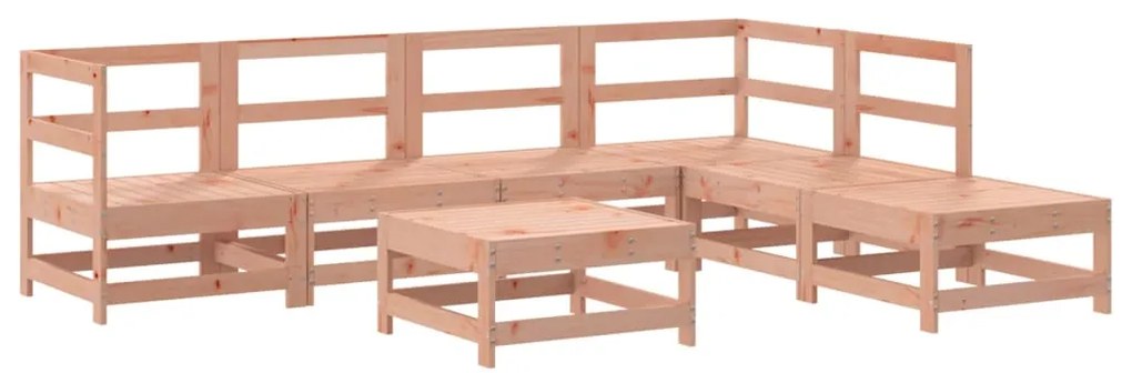 7 pcs conj. lounge jardim com almofadões madeira douglas maciça