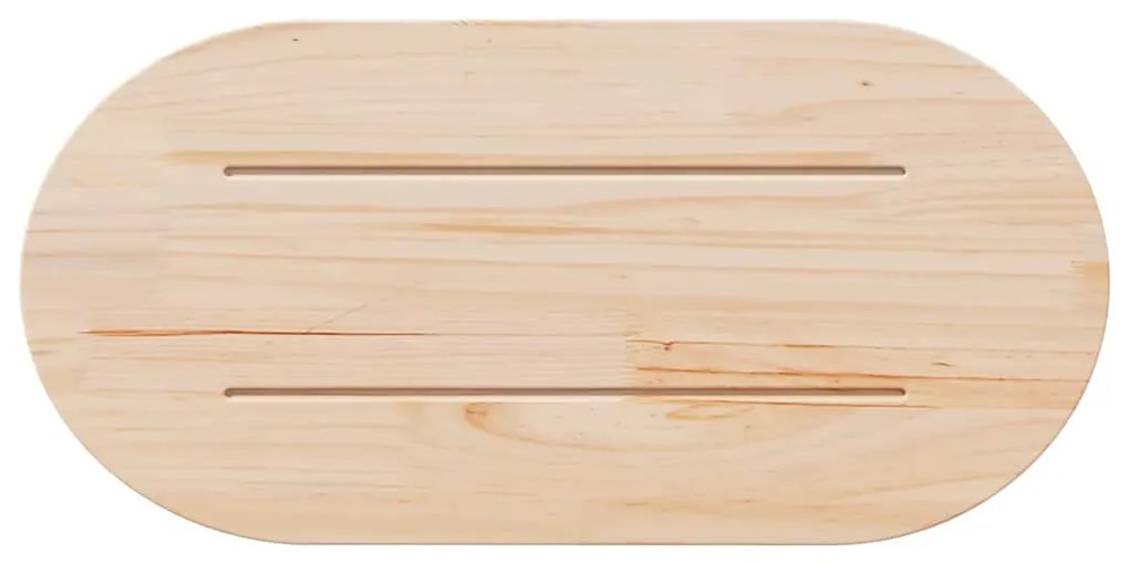 Tampo de mesa oval 60x30x2,5 cm madeira de pinho maciça branco