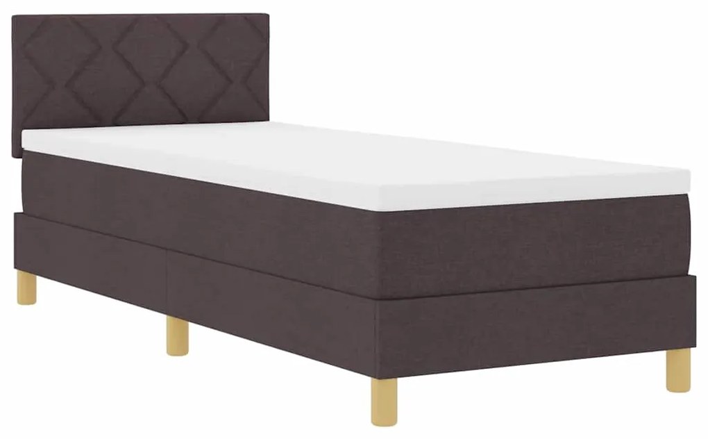Cama Box com Colchão e LED Castanha 80x200 cm Tecido