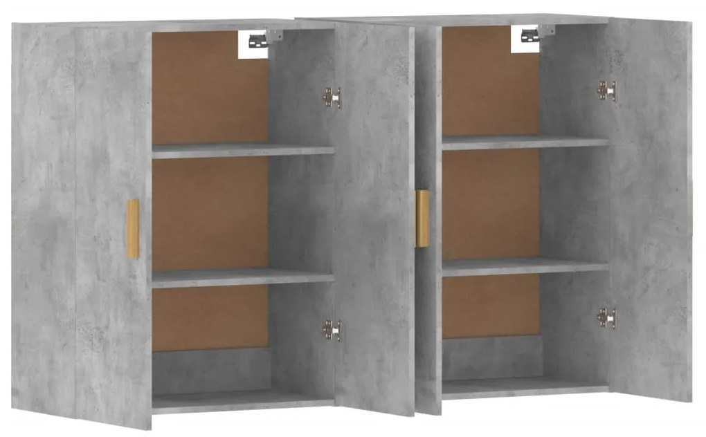 Móveis de parede 2 pcs derivados de madeira cinzento cimento