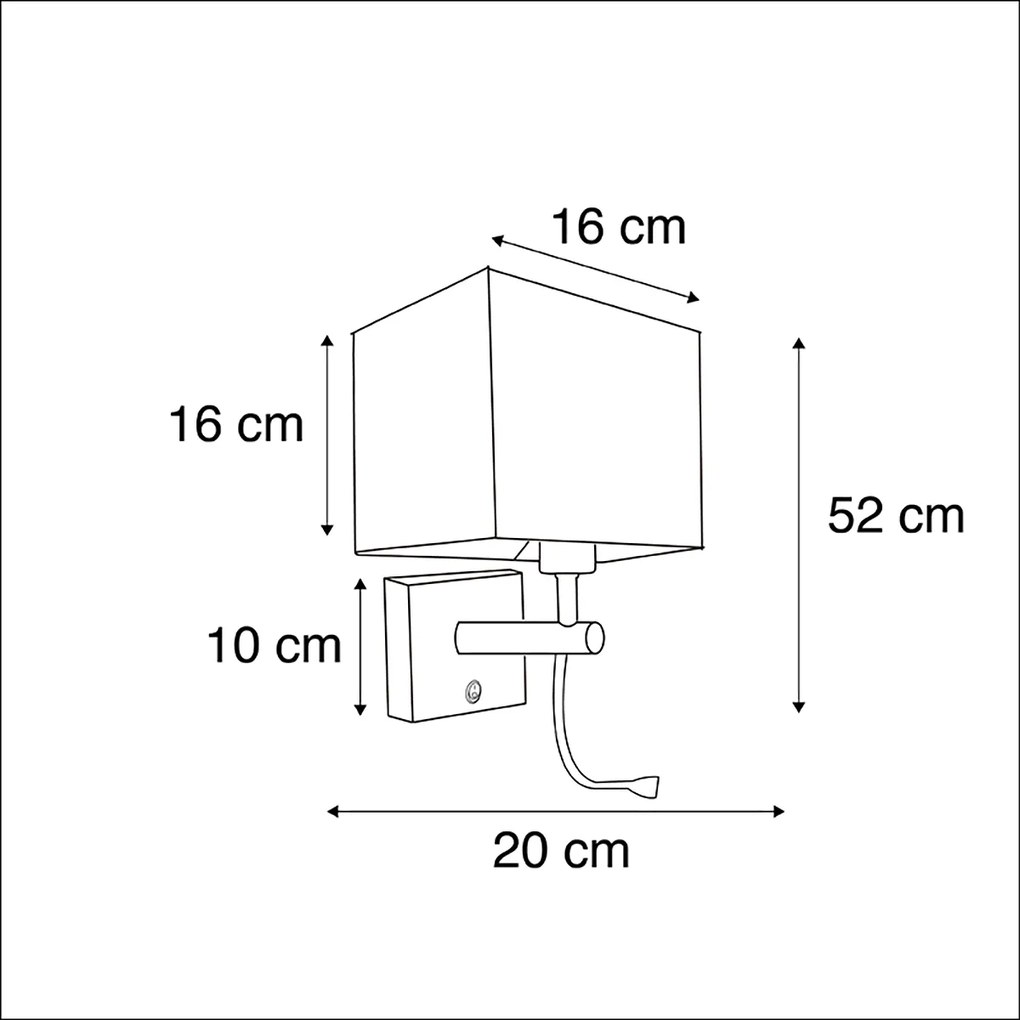 LED Candeeiro de parede inteligente preto com USB incl. Wifi A60 e GU10 - Zeno Moderno