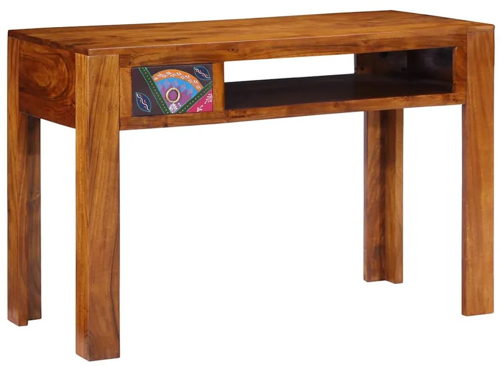 vidaXL Secretária de escrita com gaveta Castanho 110 x 50 x 73 cm